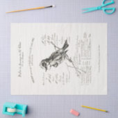 Größeres französisches Musiksalon Bird Script Pape Seidenpapier (Basteln)