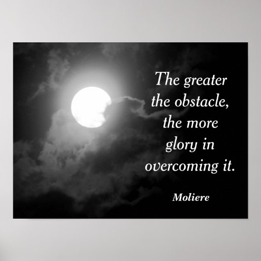 Größeres Hindernis - Mehr Zitat - Kunstdrucken Poster (Vorne)