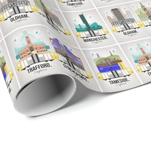 Größeres Manchester Geschenkpapier (Rolleneckpunkt)