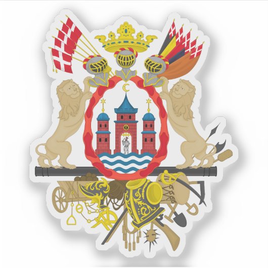 Größeres Wappen von Kopenhagen Aufkleber (Vorderseite)