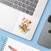 Größeres Wappen von Kopenhagen Aufkleber (Laptop mit iPhone)