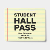 Großes 4x5-Schüler-Hall-Pass-Lanyard Ausweis (Rückseite)