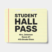 Großes 4x5-Schüler-Hall-Pass-Lanyard Ausweis (Vorderseite)