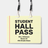 Großes 4x5-Schüler-Hall-Pass-Lanyard Ausweis (Rückseite mit Lanyard)