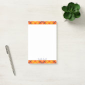Großes 4x6 benutzerdefiniertes Herbst-Orange Gingh Post-it Klebezettel (Büro)