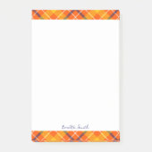 Großes 4x6 benutzerdefiniertes Herbst-Orange Gingh Post-it Klebezettel (Vorderseite)