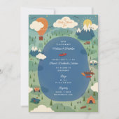 Grosses Abenteuer Outdoor Camping Kinderdusche Einladung (Vorderseite)