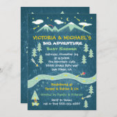 Grosses Abenteuer rustikale Bergvolkskunst Babydus Einladung (Vorne/Hinten)