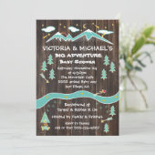 Grosses Abenteuer rustikale Bergvolkskunst Babydus Einladung (Stehend Vorderseite)