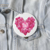 Grosses Abzeichen mit Rose in Monogramm. Button (Beispiel)