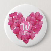 Grosses Abzeichen mit Rose in Monogramm. Button (Vorderseite)