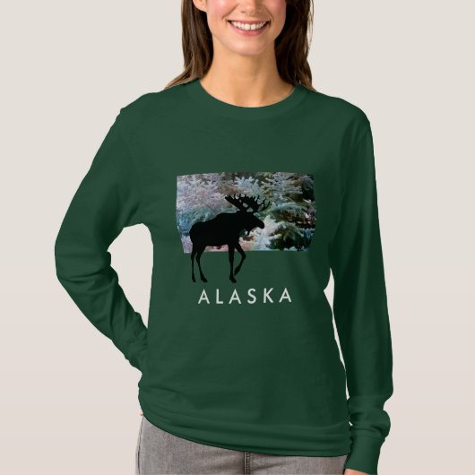 Großes ALASKA-Elch-Shirt - kundenspezifische T-Shirt (Vorderseite)
