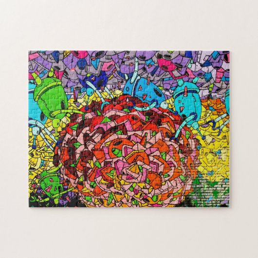 Großes Apple Greeter - NYC Graffitipuzzlespiel Puzzle (Horizontal)