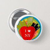 Großes Apple - New York Button (Vorne & Hinten)