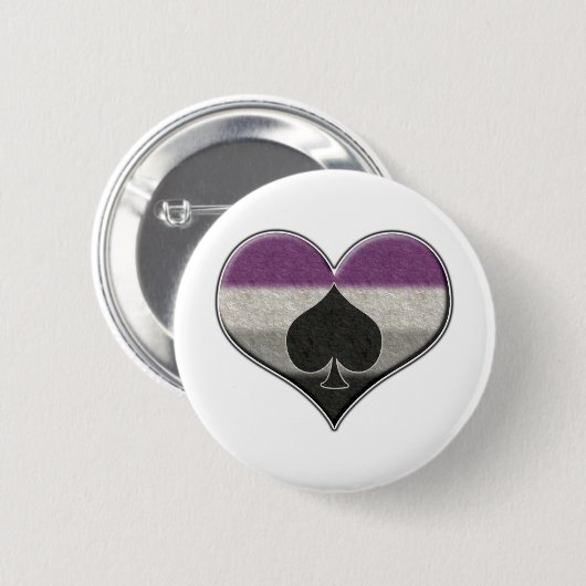 Grosses asexuelles Priesterfarben Flag Kfarbenes H Button (Vorne & Hinten)