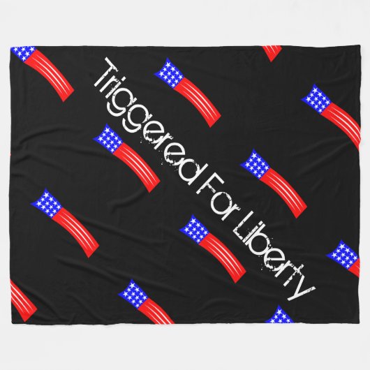 Großes ausgelöst für Freiheitsdeckenschwarzes Fleecedecke (Vorderseite (Horizontal))