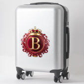 Großes B-Monogramm auf rotem Samt Aufkleber (Koffer)