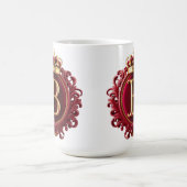 Großes B-Monogramm auf rotem Samt Kaffeetasse (Mittel)