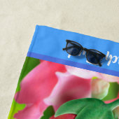 Grosses Badetuch Ladybug Blumengarten. Blaue Kante (Beispiel)