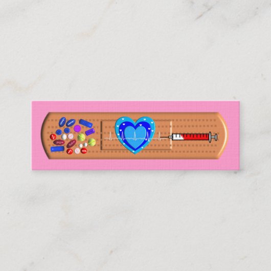 Großes Bandaid Rosa der medizinischen Mini Visitenkarte (Vorderseite)