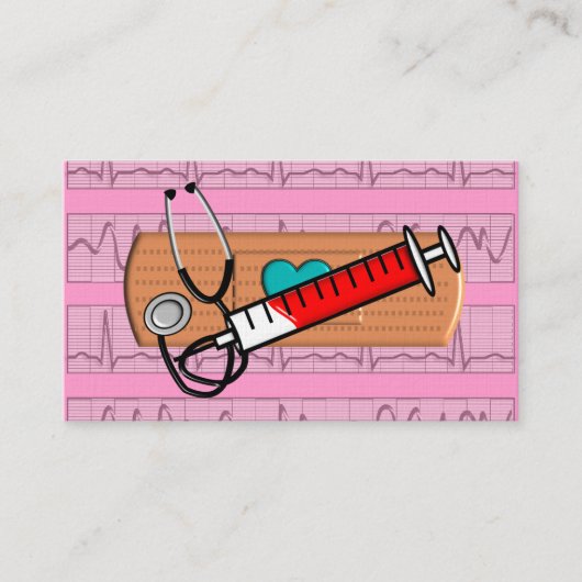 Großes Bandaid Rosa II der medizinischen Visitenkarte (Vorderseite)