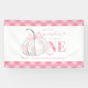 Großes Banner zum Geburtstag mit rosa-preppy Kürbi
