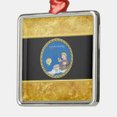 Großes Bass-Fischerfischen auf dem Eis Silbernes Ornament (Links)