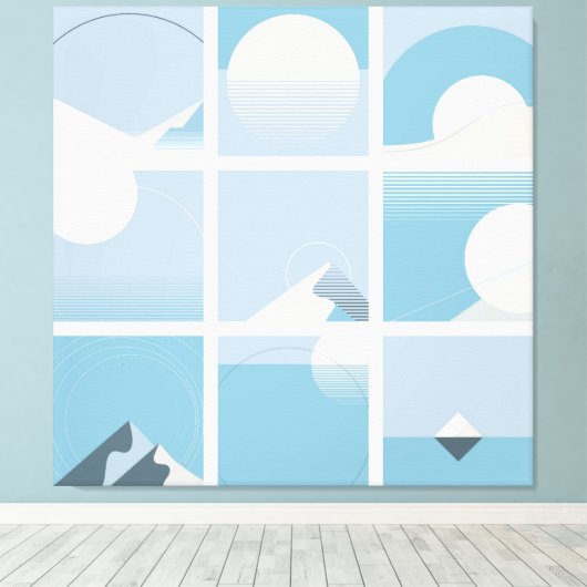 Großes Bauhaus Art Canvas Print 14 - Größe anpassb Leinwanddruck (Insitu (Holzboden))