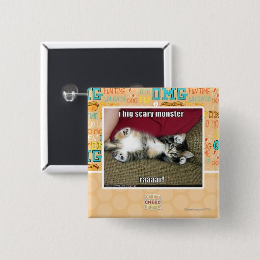 Großes beängstigendes Monster I Button (Vorne & Hinten)