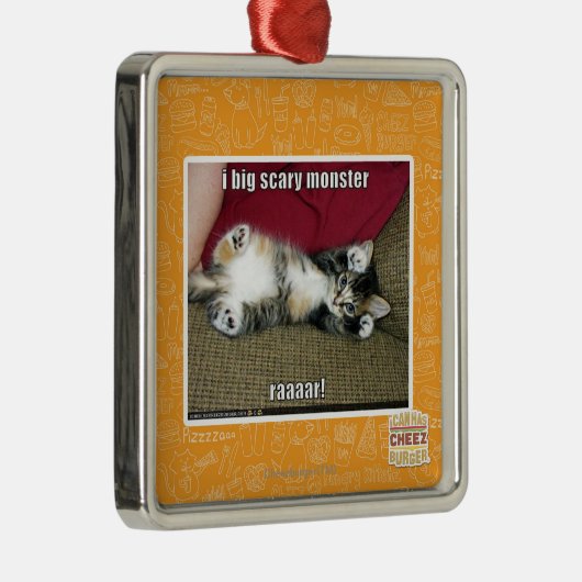 Großes beängstigendes Monster I Silbernes Ornament (Rechts)