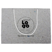 Großes, benutzerdefiniertes Logo Gerecycelt, graue Große Geschenktüte (Rückseite)