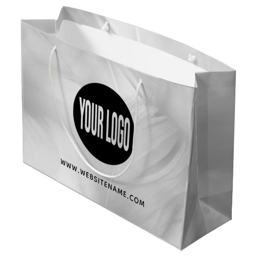 Großes benutzerdefiniertes Logo/Text-Shopping Große Geschenktüte (Rückseite Schrägansicht)