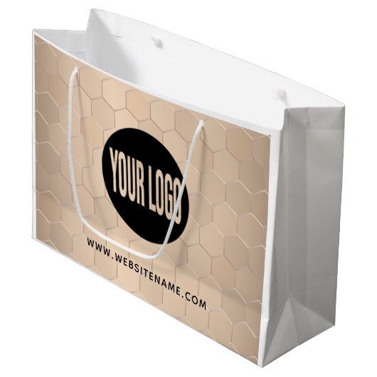Großes benutzerdefiniertes Logo/Text-Shopping Große Geschenktüte (Vorderseite Schrägansicht)