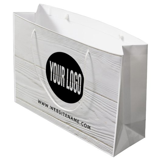 Großes benutzerdefiniertes Logo/Text-Shopping Große Geschenktüte (Rückseite Schrägansicht)