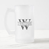 Großes benutzerdefiniertes Monogramm Anfangsbuchst Mattglas Bierglas (Links)