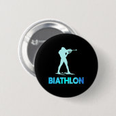 Grosses Biathlon Skidesign Langlaufen Button (Vorne & Hinten)