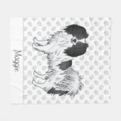 Großes Bild einer schwarz-weißen Phalène mit einem Fleecedecke (Vorderseite (Horizontal))