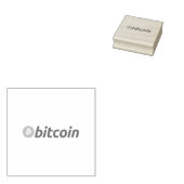 Grosses Bitcoin-Logo mit orangefarbenem Bitcoin-Sy Gummistempel (Stempel)