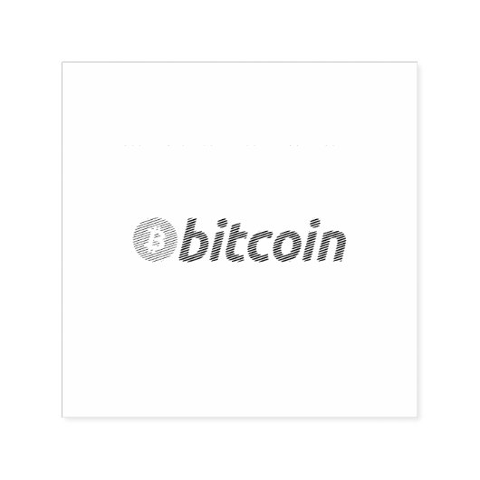 Grosses Bitcoin-Logo mit orangefarbenem Bitcoin-Sy Permastempel (Design)