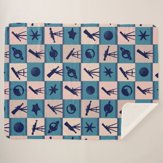 Großes Blanket-Teleskopmuster Sherpadecke (Vorderseite (Horizontal))