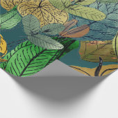 Grosses Blätterblatt grün, braun, Aquamarin, rost Geschenkpapier (Ecke)