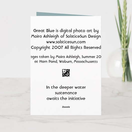 Großes Blau Karte (Rückseite)