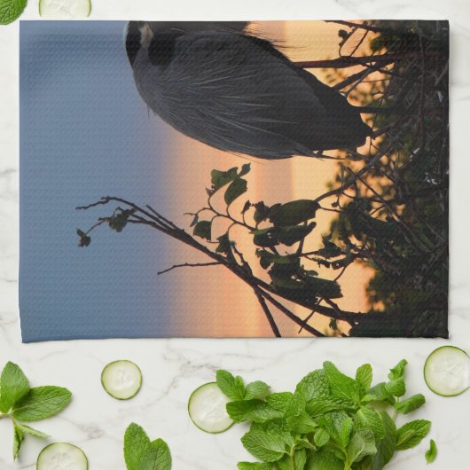 Großes Blau-Reiherpaar-Geschirrtuch-Set Geschirrtuch (Gefaltet)