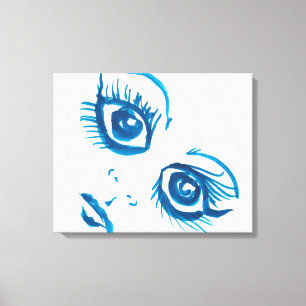 Großes Blaues Auge Druck Leinwanddruck