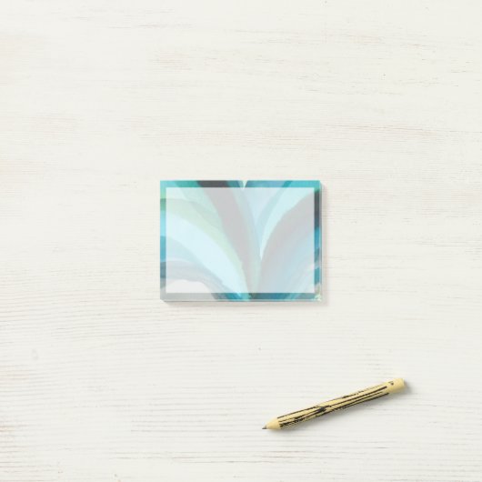 Großes blaues Blatt I Post-it Klebezettel (Auf Schreibtisch)