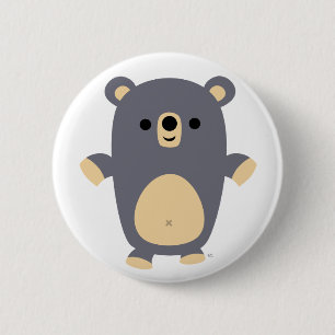 Großes blaues Cartoon-Bärnknopf-Abzeichen Button