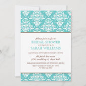 Grosses blaues Damaskus-Brautparty Einladung (Vorderseite)