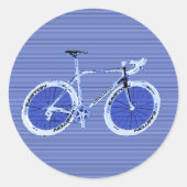 großes blaues Fahrrad Runder Aufkleber (Vorderseite)