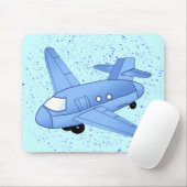Großes blaues Flugzeug Mousepad (Mit Mouse)