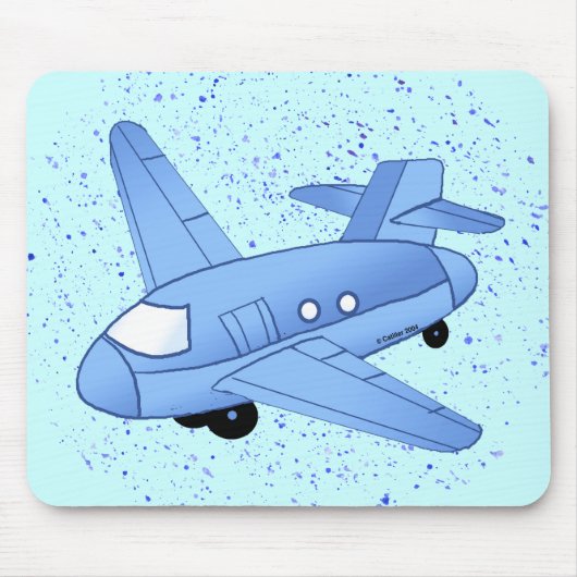 Großes blaues Flugzeug Mousepad (Vorne)